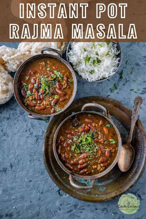 Vegan Rajma Masala recipe made with red kidney beans, in the Instant Pot is the ultimate comfort food! Serve rajma curry with chawal or bread. This restaurant style recipe is aromatic, lightly spiced, creamy, delicious and nutritious. #rajma #kidneybeans #Instantpot #Indian #rajmachawal #vegan #beans #Indian Rajma Masala Recipe, Vegan Bean Recipes, Rajma Masala, Rajma Recipe, Pav Bhaji Masala, Restaurant Style Recipes, Red Kidney Beans, Punjabi Food, Masala Spice