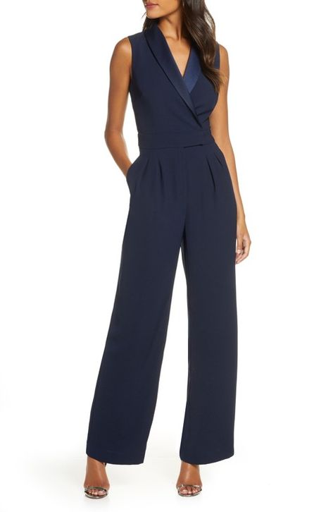 What to Wear to an October Wedding Jumpsuit Outfit Wedding, Cocktail Wedding Attire, Classic Cocktail Dress, Sleek Jumpsuit, Cocktail Dress Style, Formal Jumpsuit, Crepe Jumpsuit, Wrap Jumpsuit, Maxi Romper