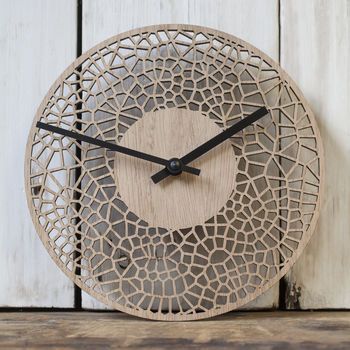 Wood Clock Design, Unusual Clocks, Contemporary Wall Clock, Generative Design, Unique Clocks, Wood Clocks, Geek Gifts, Contemporary Wall Art, Clock Face