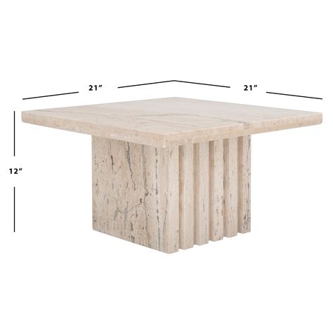 SAFAVIEH Couture Olivia Square Marble Accent Table - 21 IN W x 21 IN D x 12 IN H - Bed Bath & Beyond - 36132452 Square Marble Table, Bathroom Cleaners, Travertine Colors, Marble Accent Table, Tile Cleaners, Travertine Marble, Hot Dishes, Side And End Tables, Upgrade Your Home