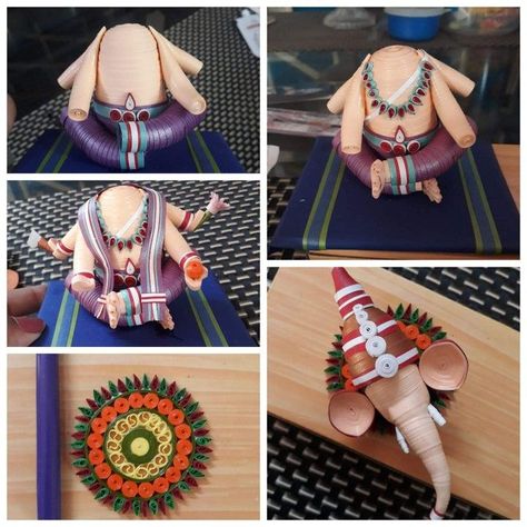 Diy Dolls Making, Quilling Dolls, Paper Quilling Earrings, Quilling Pattern, Book Crafts Diy, Quilling 3d, Ganesha Statue, Quilled Paper Art, Quilling Tutorial