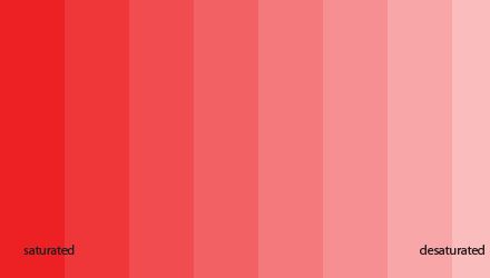 gradient Color Theory Lessons, Red Monochromatic, Light Red Color, Yellow Makeup, Tertiary Color, Elements Of Color, Red Colour Palette, Color Scale, Colour Tint