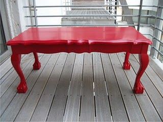 Red paint for our Ball and Claw table Painted Ball And Claw Furniture, Ball And Claw Furniture Makeover, Ball And Claw Furniture, Red Tables, Coffee Table Alternatives, Repainted Furniture, Red Painted Furniture, French Country Decorating Living Room, Repainting Furniture