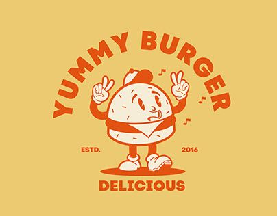 Retro Diner Branding, Retro Burger Logo, Burger Character Design, Burger Illustration Graphics, Burger Logo Design, Burger Character, Retro Burger, Diner Branding, Burger Illustration