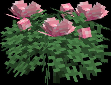 Lilypad Minecraft, Pink Rose Bush, Minecraft Models, Minecraft Create, Mc Mods, Mc Builds, Plant Inspiration, Minecraft Mod, Poly Art