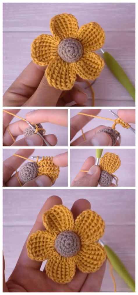 You’ll learn How to Crochet 5 Petal Flower. It’s quick project to make and perfect for an embellishment on a hat, scarf, or headband. 5 Petal Flower, Crochet Flowers Free Pattern, Crochet Easy, Crocheted Flowers, Petal Flower, Cardigan Winter, Crochet Flower Tutorial, Easter Crochet, Winter Cardigan