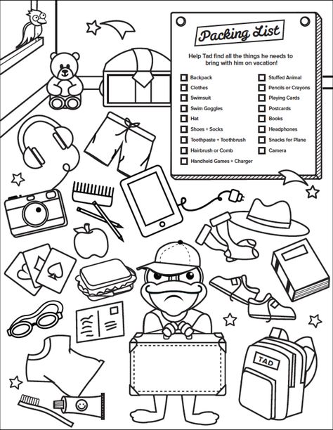 Your tadpoles can use this cute coloring sheet help with theme park packing! Disney Printables Free, Disney World Map, Disney Coloring Sheets, Disney World Castle, Disney World Rides, Walt Disney Characters, Disney Printables, Postcard Book, Summer Coloring Pages