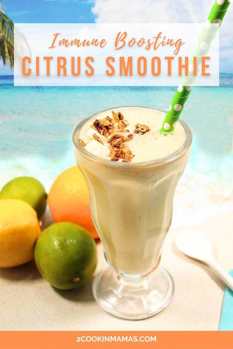 Citrus Smoothie Recipes, Healthy Margarita, Smoothie Base, Citrus Smoothie, Immune Boosting Smoothie, Creamy Yogurt, Mama Recipe, Face Wrinkles, Citrus Fruits