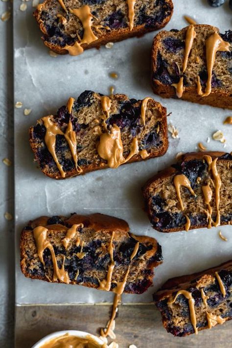 Blueberry Almond Butter Banana Bread - Dash of Mandi Healthy Blueberry Banana Bread, Rustic Baking, Almond Butter Banana Bread, Butter Banana Bread, Blueberry Banana Bread, Spring Baking, Blueberry Bread, Healthy Blueberry, Eat Seasonal