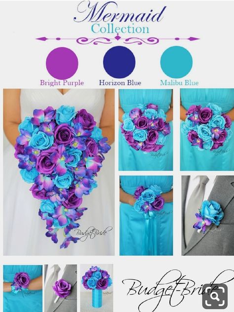 Purple Turquoise Wedding, Blue Purple Wedding, Bridal Wedding Flowers, Beach Wedding Decorations Reception, Purple Wedding Theme, Wedding Colors Purple, Purple Wedding Flowers, Wedding Blue, Teal Wedding