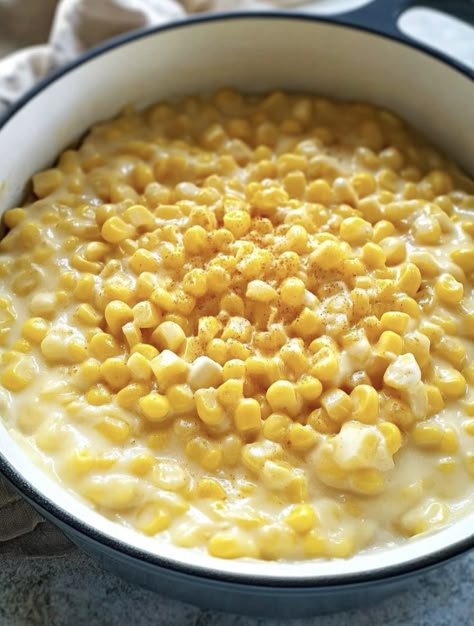 Slow Cooker Amish Sweet Corn Pudding Recipe Corn Pudding Slow Cooker, Amish Corn Recipes, Corn Pudding In Crockpot, Corn Pudding Without Creamed Corn, Slow Cooker Corn Pudding, Nantucket Corn Pudding, Corn Pudding Recipe Southern, Crock Pot Corn Pudding, Slow Cooker Corn Casserole