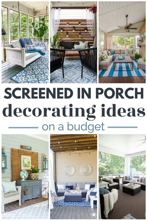 Enclosed Porch Ideas Small Farmhouse, Screen Porch Furniture Ideas, Screened In Porch Storage Ideas, Small Three Season Porch Ideas, Carolina Room Decorating Ideas, Decorate Screened In Porch, Screened In Porch Wall Decor, Small Screened In Porch Decorating Ideas On A Budget, Furniture For Screened In Porch