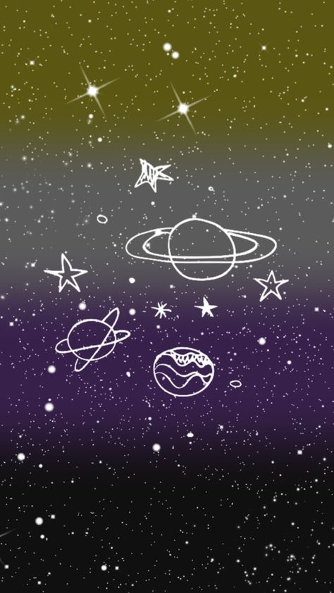 Space Drawing Wallpaper, Nonbinary Background, Non Binary Wallpaper, Nonbinary Wallpaper, Nonbinary Art, Nonbinary Aesthetic, Non Binary Aesthetic, Lgbt Wallpaper, Wallpaper Full Hd 4k