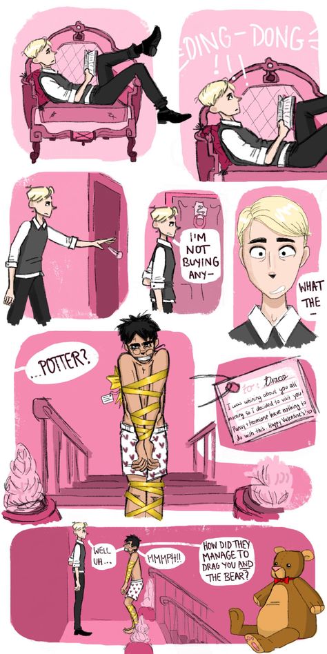 Drarry Valentine favorite part = "Pansy and Hermoine have nothing to do with this" Fanfiction Recommendations, Hp Ships, Glume Harry Potter, Harry Draco, Gay Harry Potter, Harry Potter Comics, Draco Harry Potter, Harry Potter Draco Malfoy, Harry Potter Ships