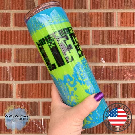 Excited to share this item from my #etsy shop: Minecraft Life tumbler, Glow in the Dark, MADE TO ORDER, Double wall stainless steel https://etsy.me/3uwmKL8 Minecraft Tumbler Ideas, Kids Tumbler, Personal Hygiene, Tumbler Cups Diy, Tumbler Cups, Energy Drink Can, Custom Creations, Red Bull, Favorite Drinks