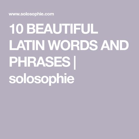 10 BEAUTIFUL LATIN WORDS AND PHRASES | solosophie Phrases In Latin, Latin Word Tattoos, Beautiful Latin Words, Famous Latin Quotes, Best Latin Quotes, Latin Phrase Tattoos, Latin Quote Tattoos, Latin Tattoo, Latin Mottos