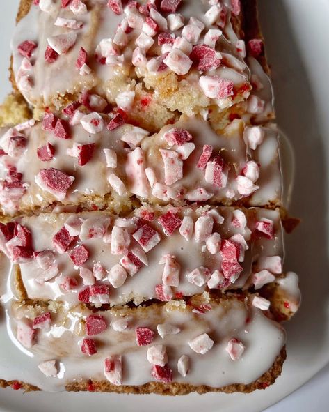 Candy Cane Bread, Peppermint Bread, Fluffy Banana Bread Recipe, Unique Holiday Recipes, Unique Holiday Treats, Pumpkin Spice Cookie Dough, Crushed Candy Cane, Festive Bread, Gluten Free Candy