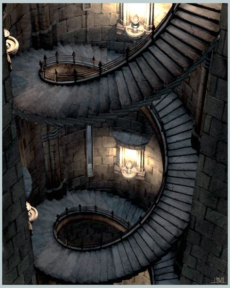 Imgur: The most awesome images on the Internet Fantasy Backgrounds, Spiral Staircases, Final Fantasy Ix, Inside Art, Dark Castle, Castle Tower, Rpg Map, Fantasy Background, Fantasy Castle