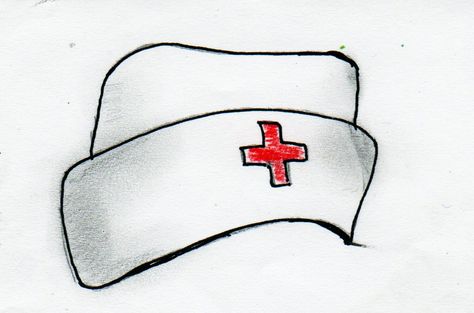 NURSING CAP Nurse Cap Tattoo, Hat Drawing Reference, Drawing Hats, Nurse Drawing, Nursing Pictures, Cap Tattoo, Hat Drawing, Cute Simple Tattoos, Nurse Tattoo