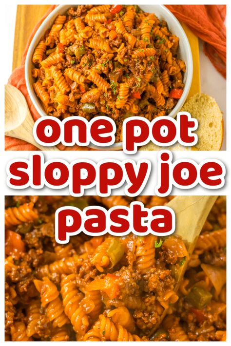 Ground Beef Peppers And Onions, Sloppy Joe Pasta, Ground Beef Peppers, Sloppy Joes Pasta, Sausage And Peppers Pasta, Ground Beef Pasta Recipes, Slow Cooker Ground Beef, Beef Pasta Recipes, Chicken Bacon Ranch Pasta