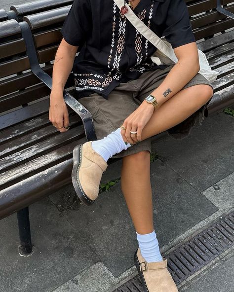 As smart as a slip-ons get, a pair of Dr. Martens Isham are perfect for your rotation.

IG📸: _olhirst_ Jorge Ii Mules Outfit, Dr Martens Mules Outfits, Doc Martens Mules Outfit, Dr Marten Sandals Outfit, Mule Outfits Women, How To Style Mules, Mule Outfits, Clothing Color Palette, Mules Outfits