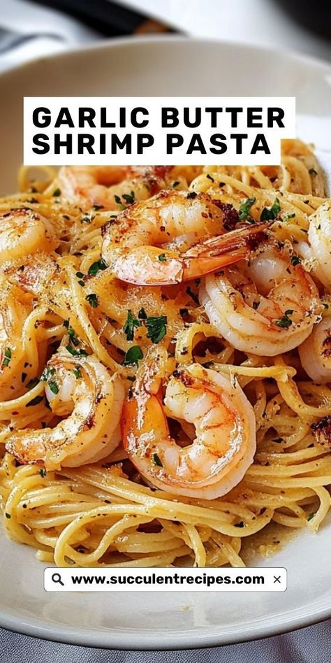 Treat yourself to this Creamy Garlic Butter Shrimp Pasta! Rich, buttery, and full of flavor, this pasta dish is perfect for a cozy dinner at home or entertaining guests. Creamy Garlic Butter Shrimp, Creamy Garlic Shrimp Pasta, Butter Shrimp Pasta, Jumbo Shrimp Recipes, Garlic Butter Shrimp Pasta, Shrimp Pasta Recipe, Spicy Shrimp Tacos, Creamy Shrimp Pasta, Garlic Shrimp Pasta