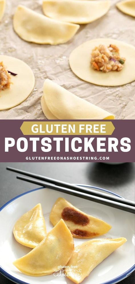 Gluten Free Potstickers Recipe, Gluten Free Potstickers, Gf Potstickers, Gluten Free Savory Snacks, Gluten Free Dumpling Wrappers, Won Ton Wrappers, Gluten Free Dinner Ideas, Gluten Free Dumplings, Potstickers Recipe