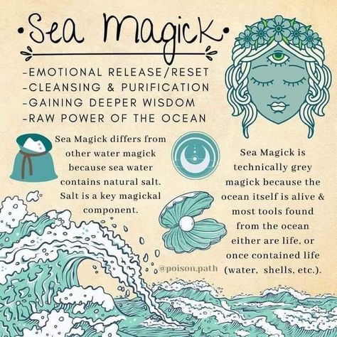 Sea Magick, Water Witchcraft, Sea Witchcraft, Mermaid Spells, Water Magick, Sea Magic, Water Magic, Mermaid Books, Water God