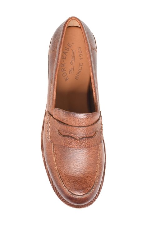 A low stacked heel and grippy rubber treads add modern charm to this supple leather penny loafer packed with extra padding for walkable comfort. 1 1/4" heel; 3/4" platform (size 8.5) Cushioned footbed Leather upper and lining/rubber sole Imported Brown Penny Loafers Outfit Women, Jeans With Loafers Women, Women’s Loafers, Penny Loafers For Women Outfits, Brown Loafers Outfit Women, Loafers Outfit Women, Penny Loafers Outfit, Loafers For Women Outfit, Teaching Clothes