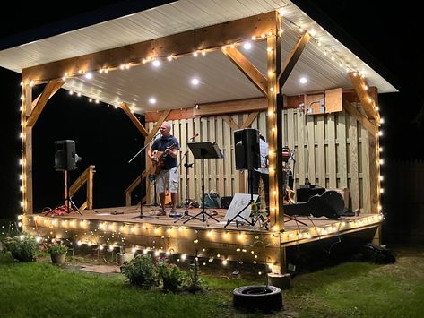 Backyard Stage Diy, Outdoor Band Stage, Outdoor Festival, Backyard Stage, Church Playground, Outdoor Restaurant Patio, Outdoor Stage, Food Park, Coffee Shop Bar