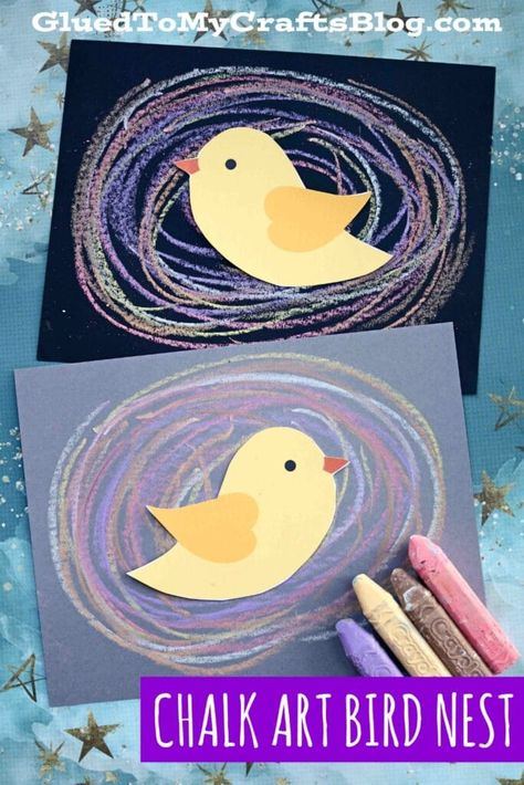 Chalk Art Projects, Chalk Art Christmas, Bird Crafts Preschool, Nest Craft, Bird Nest Craft, Hanging Craft Ideas, Spring Art Projects, Art Valentines, Hanging Craft