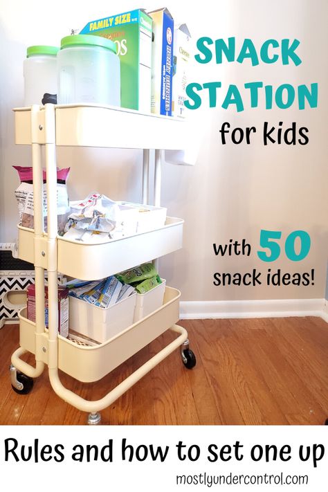 Snack Station Kids, Montessori Snack Station, Snack Station For Kids, Easy After School Snacks, Afterschool Snacks, Snack Bin, Calm Parenting, Toddler Picky Eater, Snack Cart