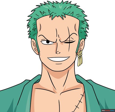 Learn How to Draw Zoro from One Piece: Easy Step-by-Step Drawing Tutorial for Kids and Beginners. See the full tutorial at https://easydrawingguides.com/how-to-draw-zoro-from-one-piece/ Zoro One Piece Drawing Easy, How To Draw Zoro, Zoro One Piece Drawing, Chibi Drawing Ideas, Bored Anime, Zoro Drawing, Movies Drawing, Easy Manga, Movie Crafts