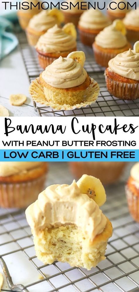 Cupcakes Gluten Free, Banana Cupcake, Banana Extract, Low Carb Protein Powder, Keto Banana Bread, Keto Cupcakes, Low Carb Peanut Butter, Banana Cupcakes, Gluten Free Peanut Butter