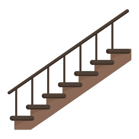 Ladder Drawing, Stairs Graphic, Stairs Vector, How To Draw Stairs, Side View Drawing, Cityscape Drawing, The Staircase, Wooden Staircases, Drawings Simple