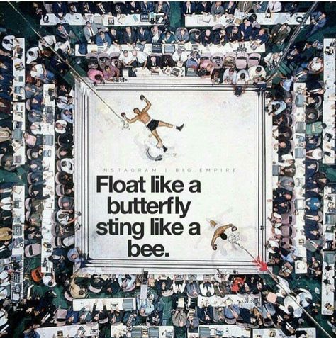 Muhammad Ali Float Like A Butterfly Sting Like A Bee, Copy Ads, Luxury Quotes, Muhammed Ali, Sting Like A Bee, Float Like A Butterfly, Like A Butterfly, Art Corner, Muhammad Ali