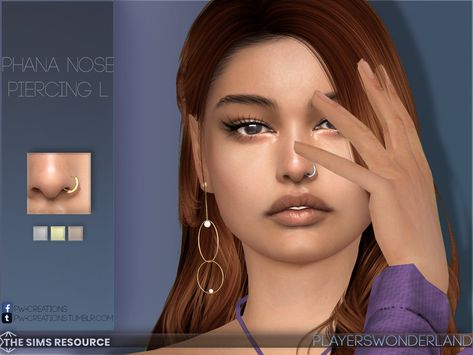 The Sims Resource - Phana Nose Piercing L The Sims 4 Cc Nose Ring, Sims 4 Cc Accessories Piercing Nose, Nose Piercings Sims 4 Cc, Sims 4 Piercings Nose, Sims Cc Piercing Nose, Ts4 Nose Piercing, Sims 4 Mods Piercing, Sims Nose Piercing, The Sims 4 Cc Nose Piercing