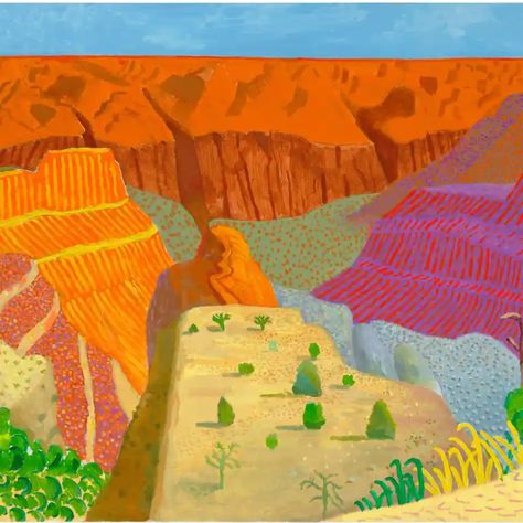 David Hockney - Artists - Richard Gray Gallery Hockney Landscape, David Hockney Photography, David Hockney Artwork, David Hockney Landscapes, David Hockney Artist, Reverse Perspective, Hockney Paintings, David Hockney Paintings, David Hockney Art