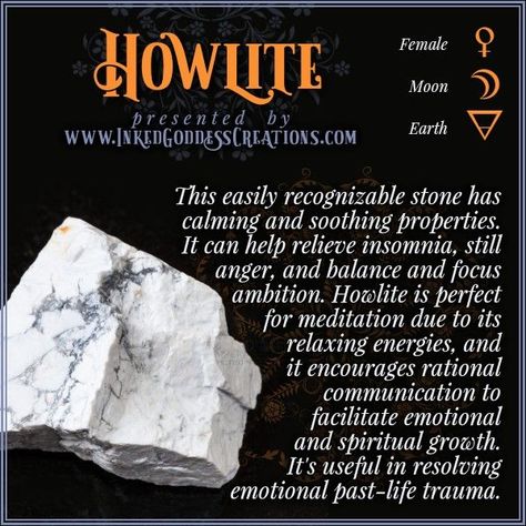 Howlite Crystal Meaning, Wiccan Quotes, Calming Meditation, Crystal Magick, Howlite Crystal, Crystal Seashells, Crystal Room, Eclectic Witch, Crystal Power