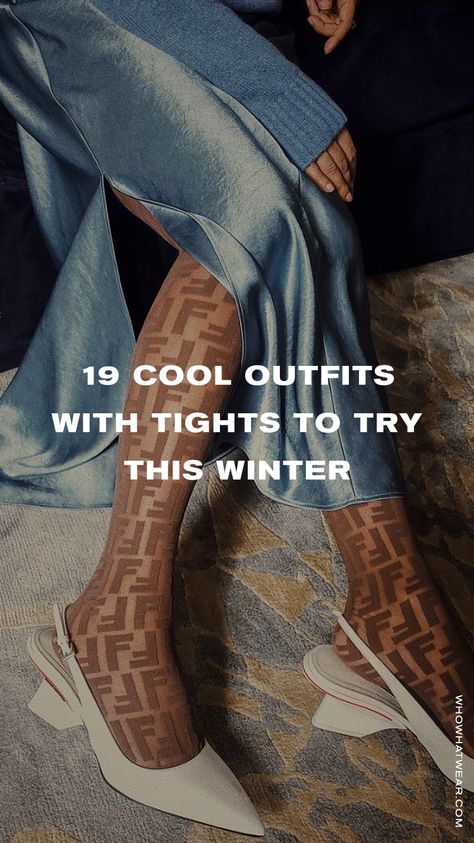 Chic outfits with printed tights to try this winter Beige Tights Outfit Winter, Colored Tights Outfit Winter, Nude Tights Outfit, Tight Sweater Outfit, Brown Tights Outfit, Printed Tights Outfit, Outfits With Tights, Winter Fashion Chic, Beige Tights