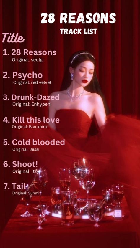 #tracklist #custom #kpop #red #love Tracklist Kpop Dr, Album Kpop Dr, Album Kpop, Red Love, Books, Red