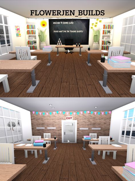 Classroom Ideas Bloxburg, Bloxburg School Cafeteria, Bloxburg Elementary School, Bloxburg School Classroom Ideas, Bloxburg School Classroom, School Layout Plan Bloxburg, Bloxburg Classroom Ideas, Bloxburg Classroom, Small Bedroom Ideas Aesthetic