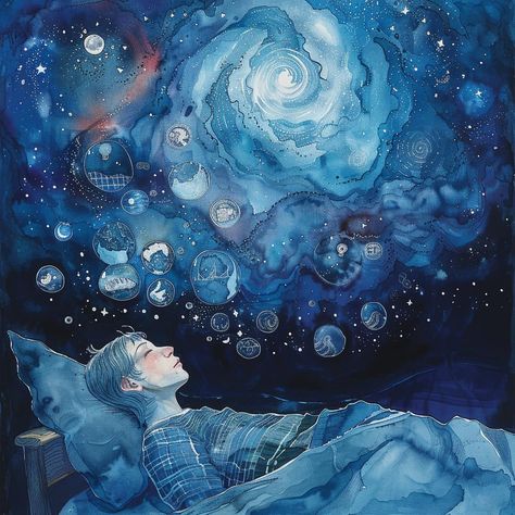 Childhood Dreams Art, Sleep Deprivation Art, Sleep Artwork, Sleep Art, Eternal Sleep, Mood Dark, The Witching Hour, Planets Art, Witching Hour