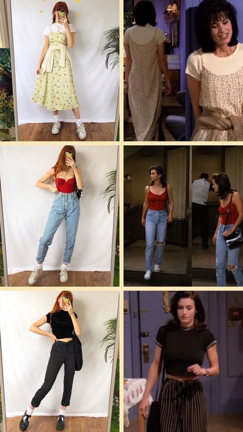 90’s Fashion Grunge, Friends Outfits 90s, 90s Aesthetic Fashion, Rachel Green Outfits, 90’s Outfits, 90s Inspired Outfits, Outfits 90s, Clueless Outfits, Fashion 90s