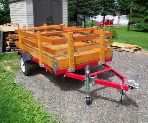 Woodworking on a Half-Shoestring #45: Harbor Freight Folding Utility Trailer Build - by Paul Bucalo @ LumberJocks.com ~ woodworking community Kayak Rack Diy, Harbor Freight Trailer, Folding Utility Trailer, Trailer Kits, Kayak Trailer, Trailer Jacks, Kayak Storage, Trailer Plans, Free Rein