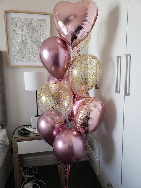 Chrome pink helium bouqets Chrome Pink, Pink Chrome, Wedding Balloons, Number Balloons, Helium Balloons, Ornament Wreath, Eden, Balloons, Dolls