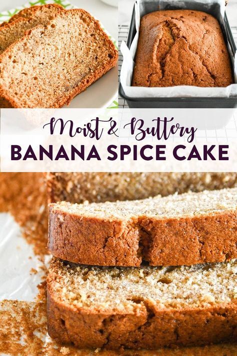 Banana Spice Cake - Best Spiced & Buttery Banana Flavours! | Foodelicacy Spice Cake Recipes Boxed, Banana Spice Cake, Spice Cake Mix Recipes, Chicken Tunnels, Healthy Yummy Recipes, Banana Treats, Truffles Chocolate, Spice Bread, Spice Cake Recipes