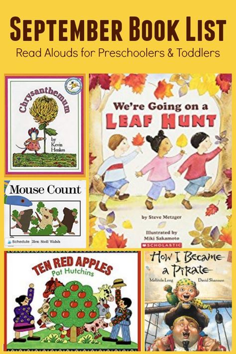 Looking for some great September picture books? Here's a fun September Read Aloud Books list to read with your preschoolers and toddlers this month. #books #booklist #kidlit #fallbooks #kids #preschool #toddler Prek Books, Kindergarten September, Books For Kindergarten, September Lessons, September Reading, Books For Preschool, Craft Frame, September Preschool, Books For Preschoolers