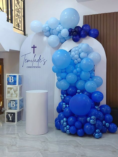 This design can be styled for different events from batispm, christening, and baby shower Christening Backdrop Boy, Baby Christening Decorations, Baby Dedication Decor, Baby Boy Christening Decorations, Boy Christening Decorations, Christening Backdrop, Baby Shower Backdrop Ideas, Christening Balloons, Christening Decorations