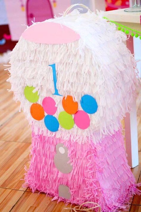 Gumball machine pinata from a Candy Land Birthday Party on Kara's Party Ideas | KarasPartyIdeas.com (5) Candy Theme Pinata, Candyland Pinata Ideas, Candy Pinata Ideas, Candyland Pinata, Bubblegum Birthday Party, Candy Birthday Ideas, Gumball Birthday Party Ideas, Gumball Party Ideas, Bubble Gum Birthday Party